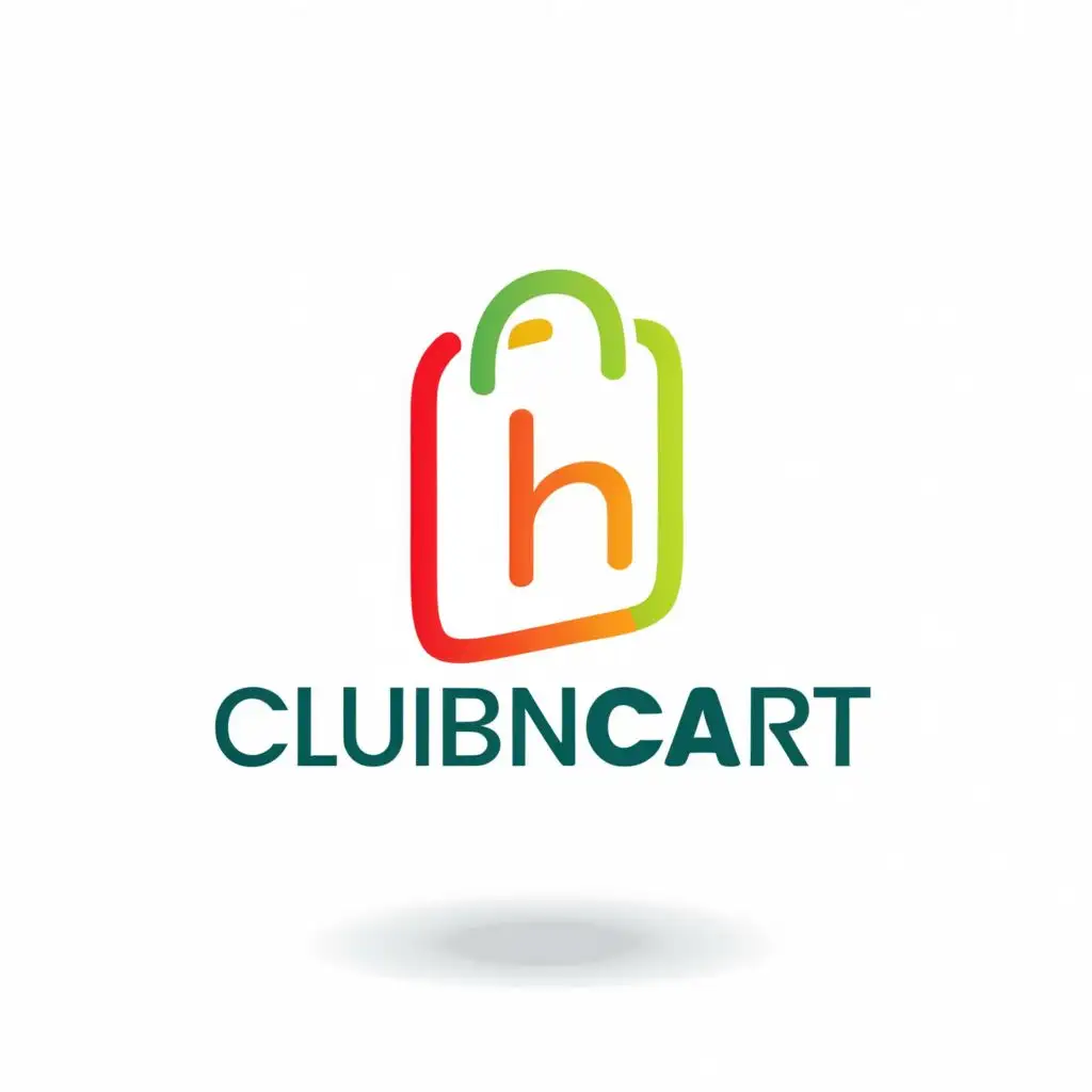 logo, shopping bag ,very minimalist, with the text "clubncart", typography, be used in Internet industry