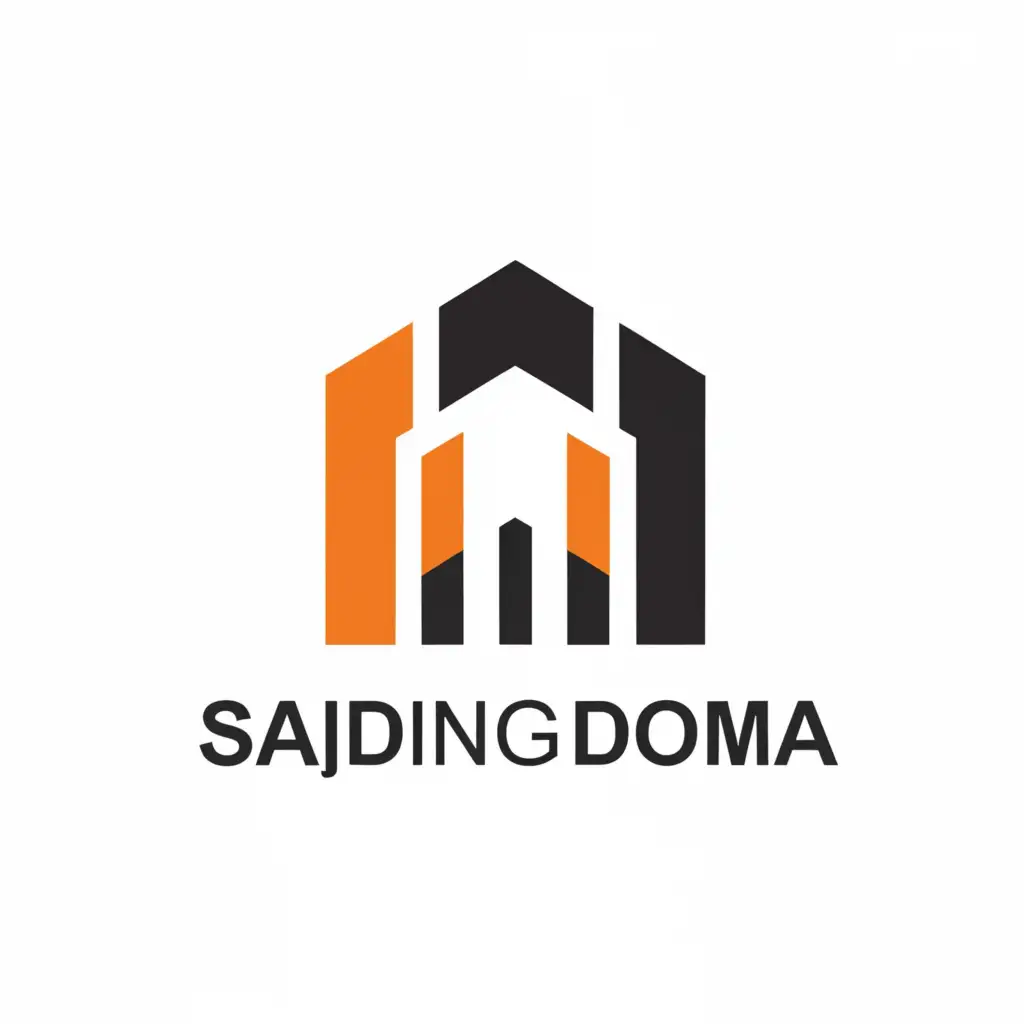 a logo design,with the text "Sajding Doma", main symbol:house,Moderate,be used in Construction industry,clear background