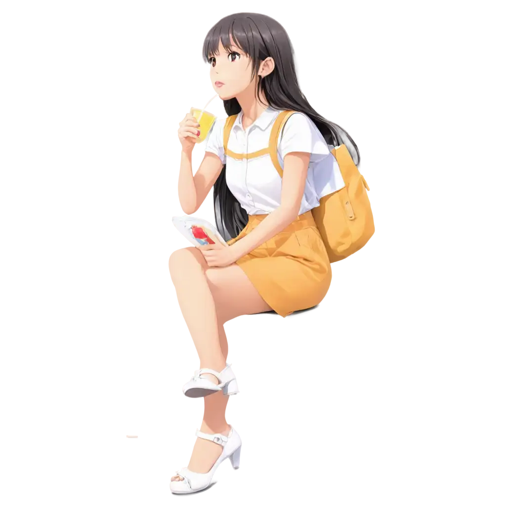 Vibrant-Anime-Loli-Character-PNG-Delightful-Juice-Sip-in-Digital-Art