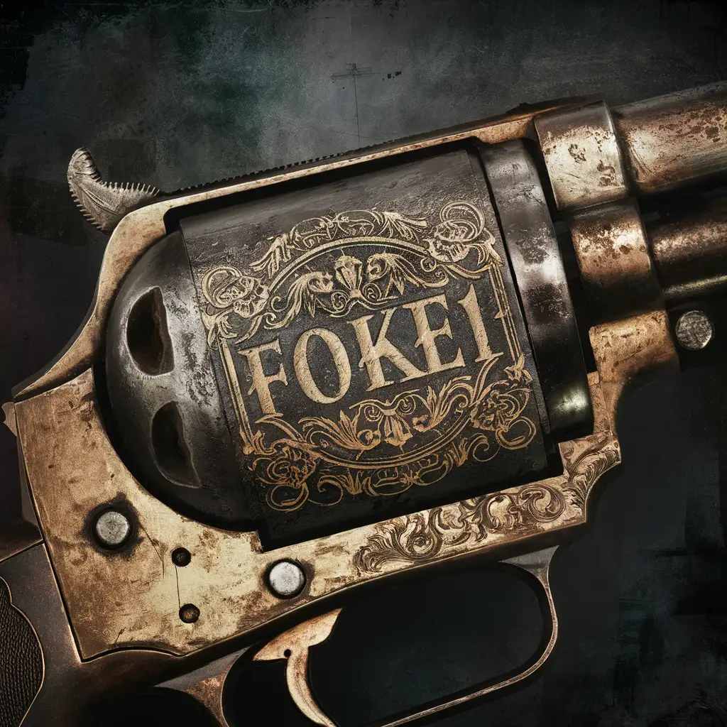 engraving on revolver "F0KE1"