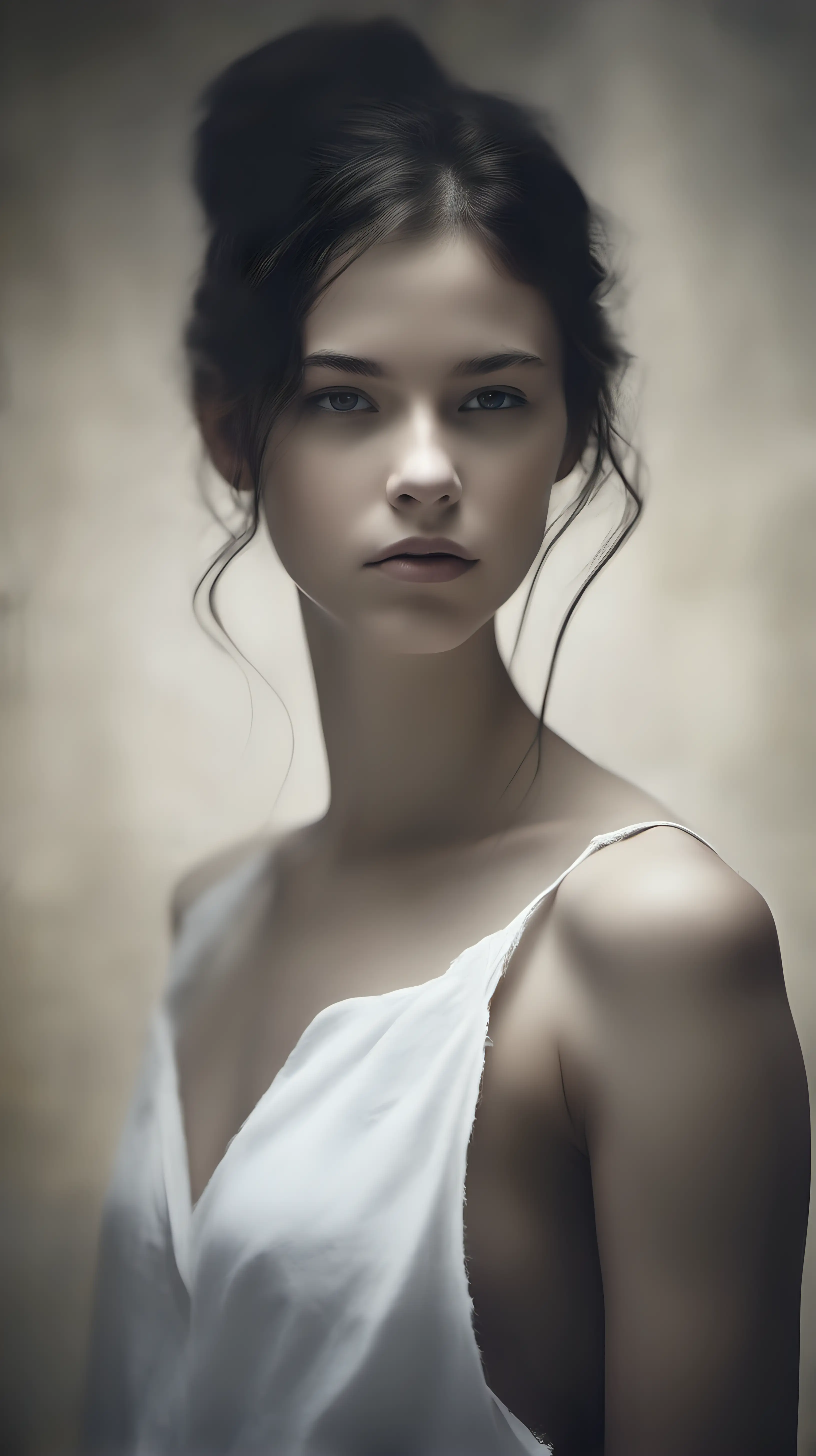 Elegant Side Profile Portrait in Monochrome White Ring Stein Beauty