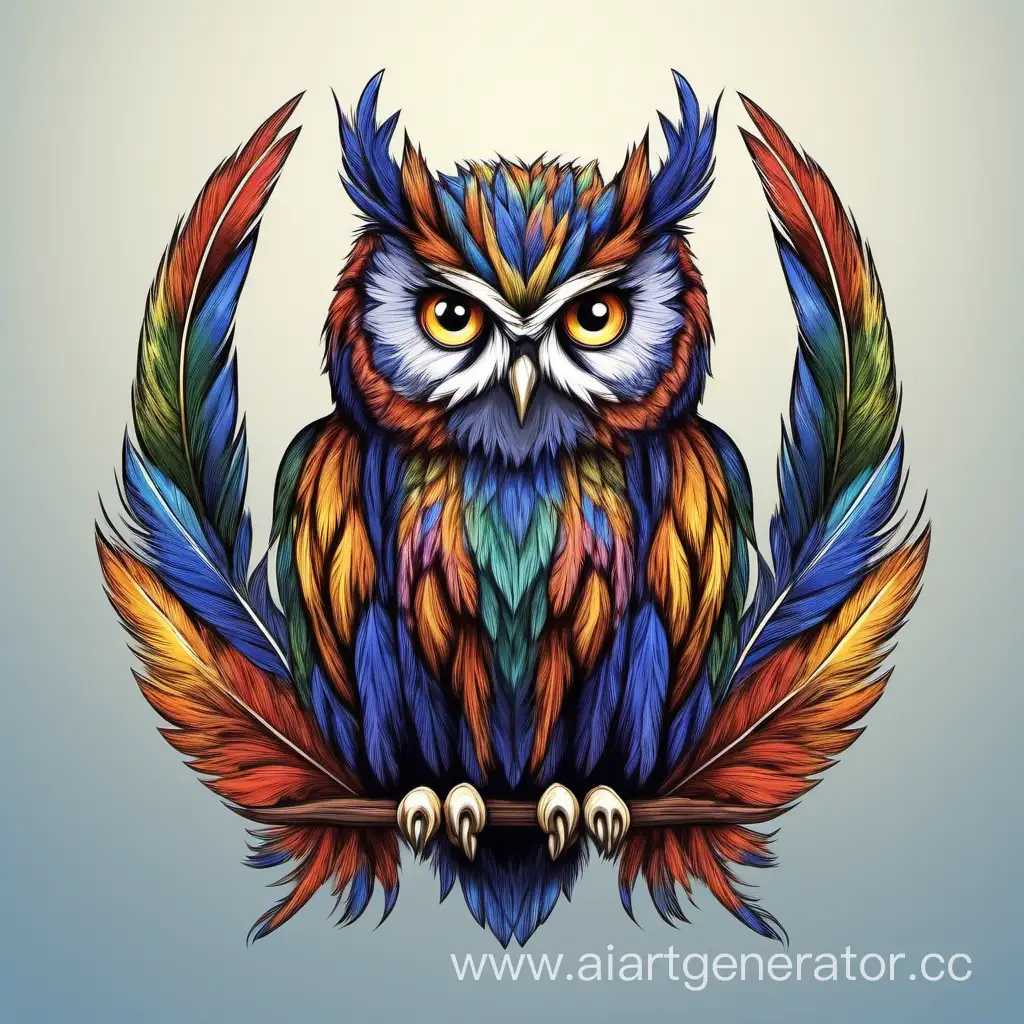 Majestic-Owl-Symbolizing-Political-Wisdom-with-Colorful-Feathers