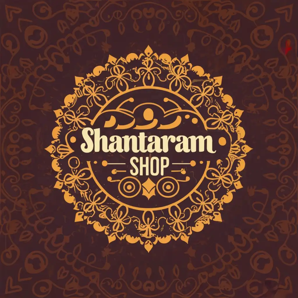 logo, Indian ornament, with the text "shantaram shop", typography, be used in Retail industry