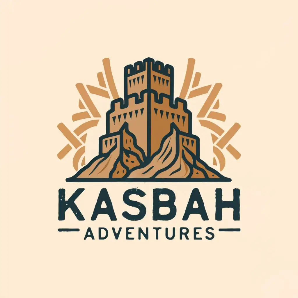a logo design,with the text "Kasbah Adventures", main symbol:fort of gunpowder, be used in Travel industry