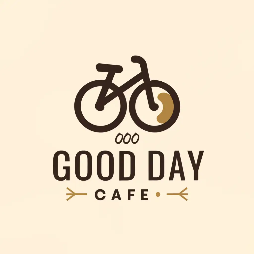 a logo design,with the text "GOOD DAY CAFE", main symbol:The letters OO should be in the form of a bicycle,Moderate,be used in Restaurant industry,clear background