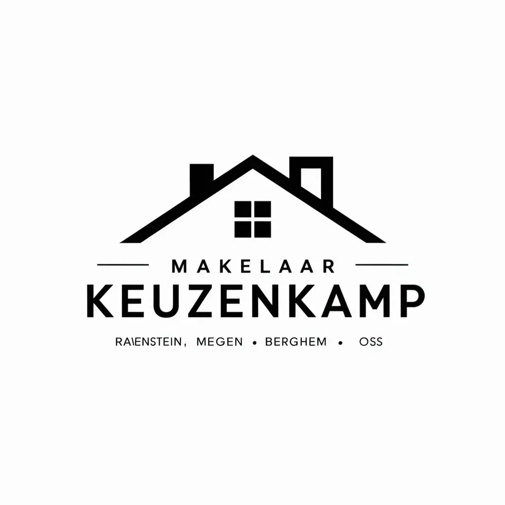 Maak een logo voor een makelaar. De makelaar heet: Makelaar Keuzenkamp. De makelaar is gevestigd in Ravenstein, Meegen, Berghem en Oss.