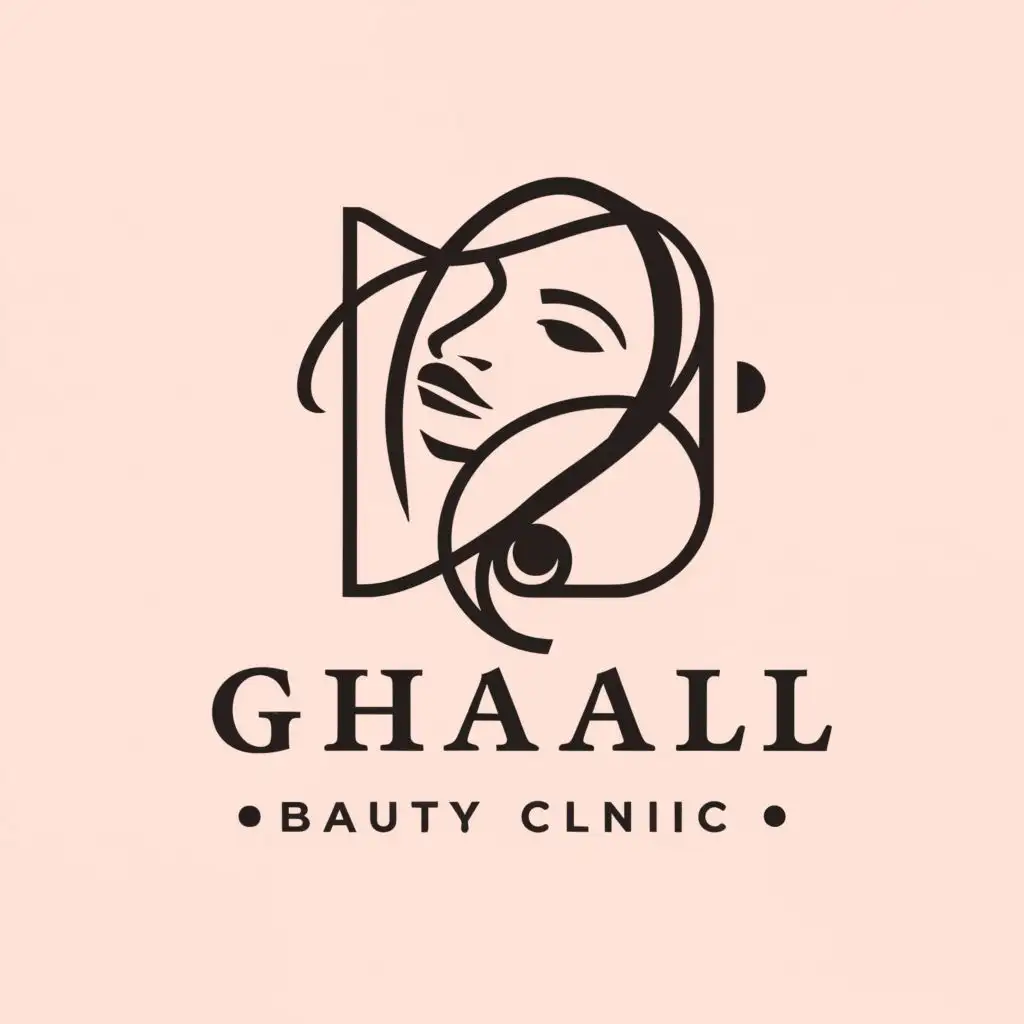 LOGO-Design-For-Ghazal-Beauty-Clinic-Minimal-Black-Design-Featuring-Womens-Face-and-Letter-G