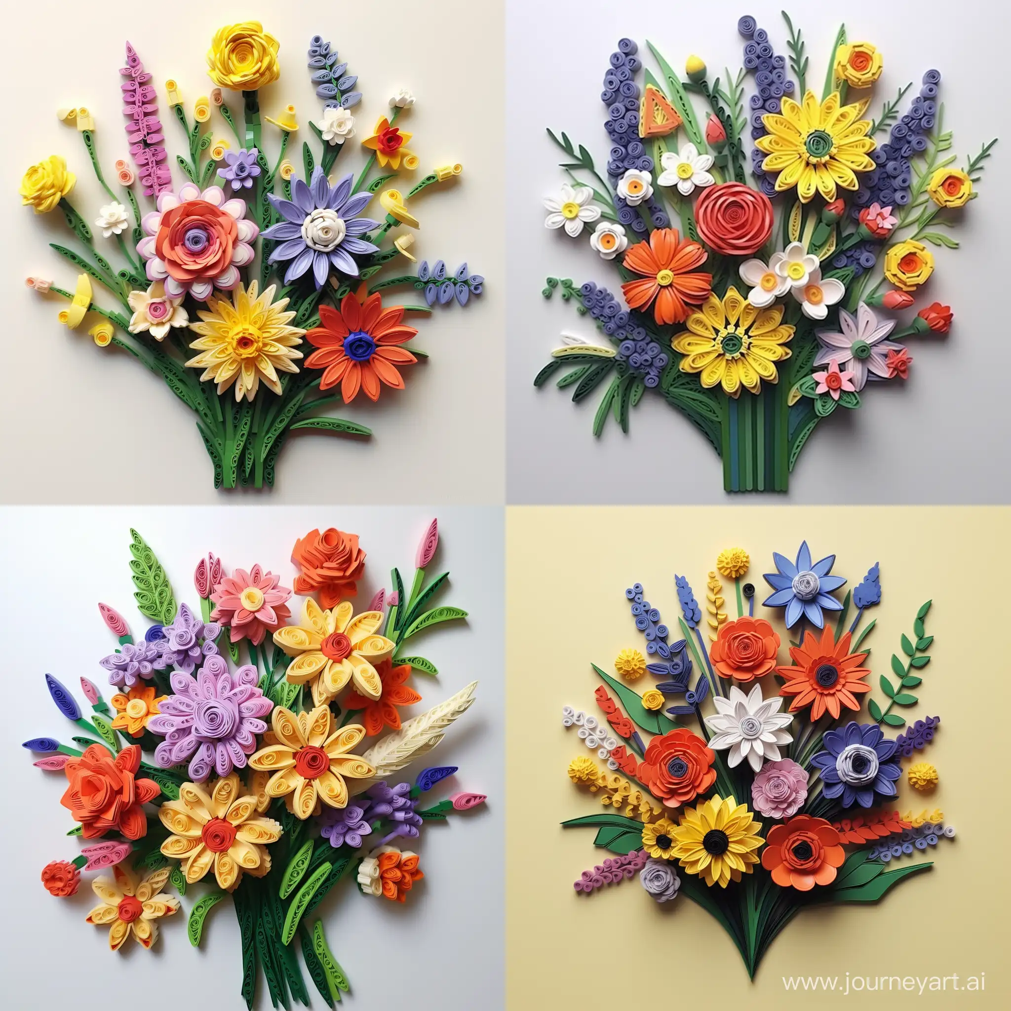 Beautiful bouquet of wildflowers in Lego style 
