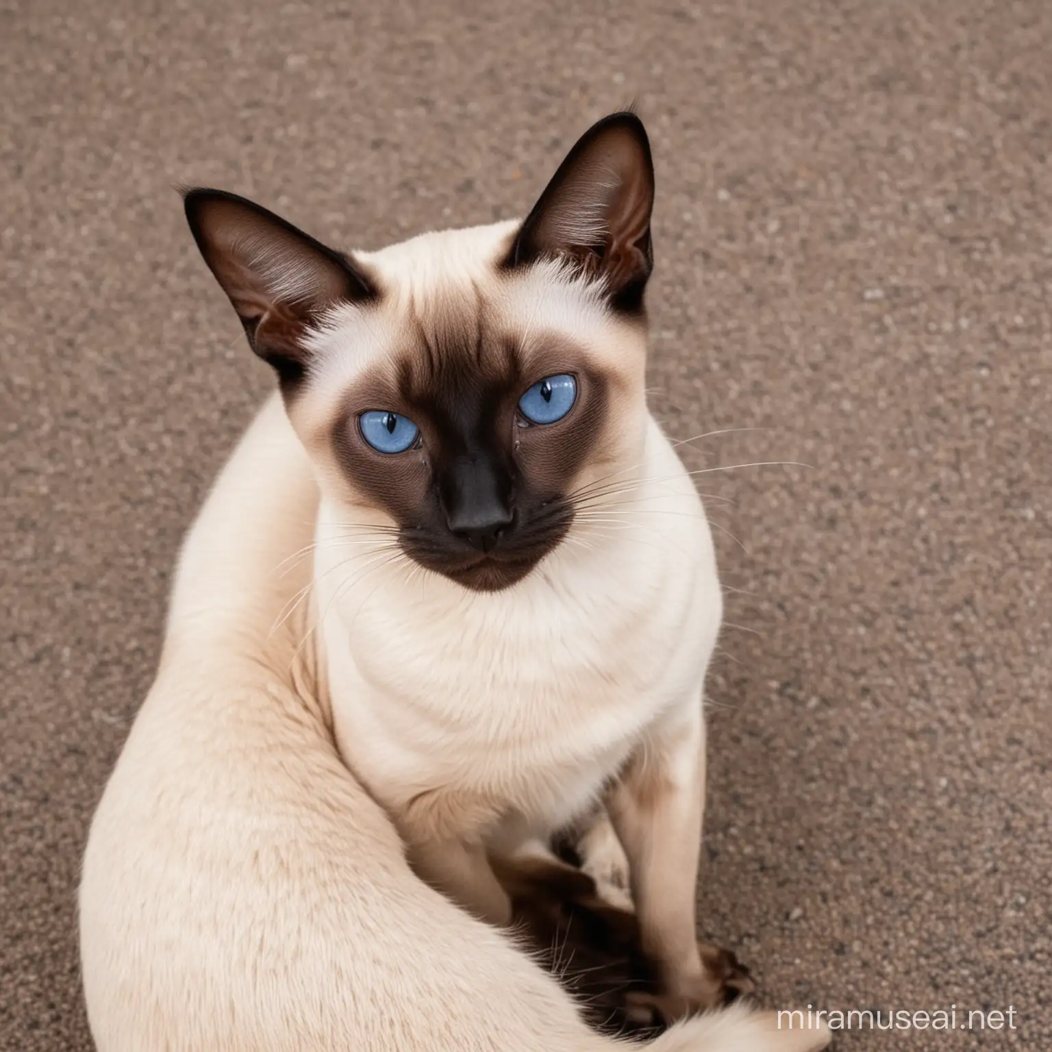 A playful and curious Siamese.