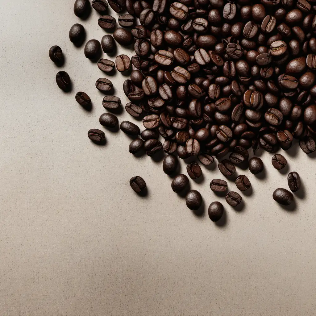 coffee beans on a neutral colored table