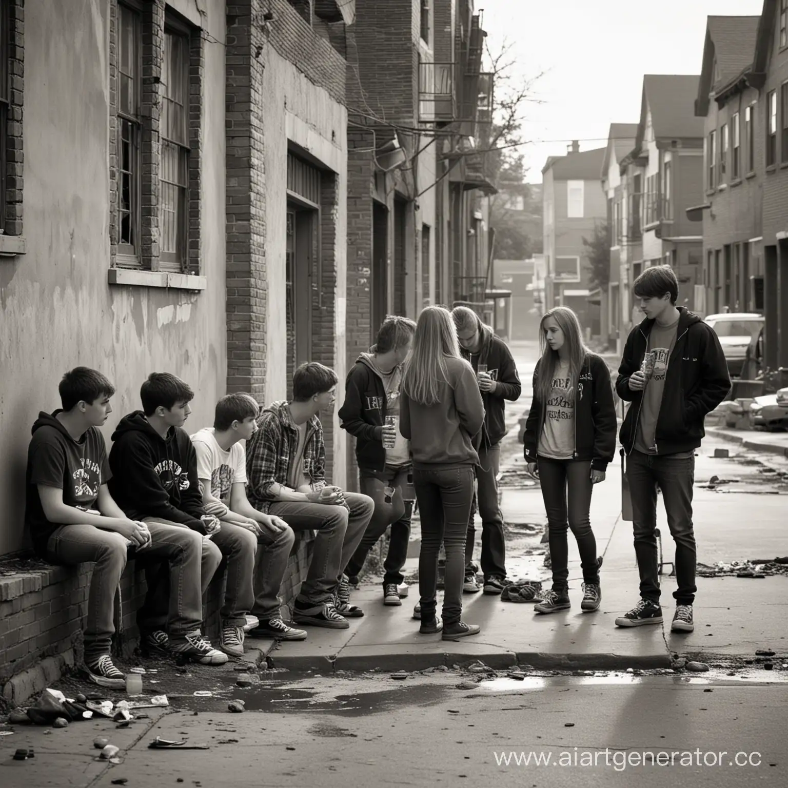 Teenagers-in-an-Unfavorable-Area-Depicting-Sadness-and-Oppression