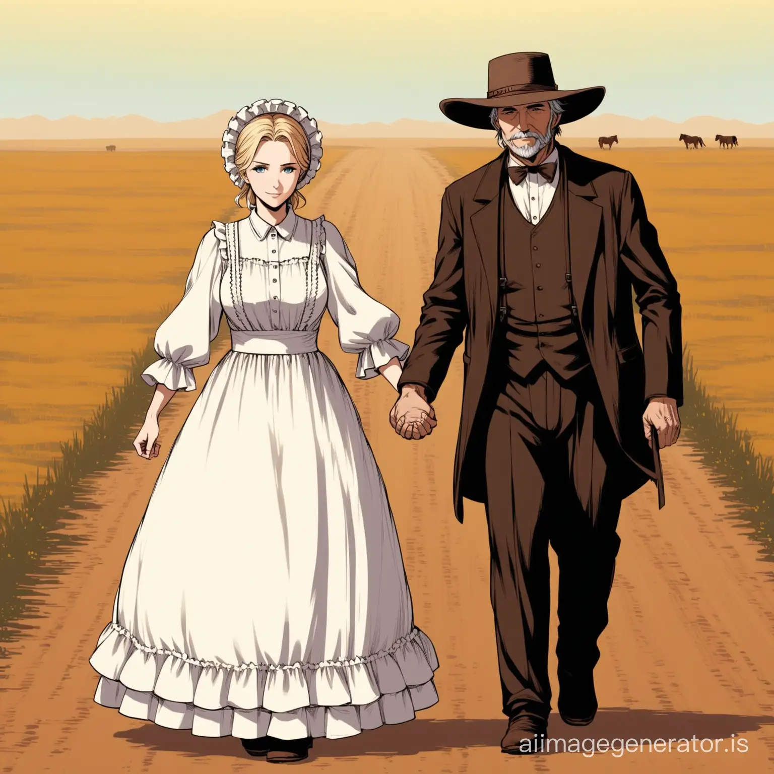 Newlywed-Couple-in-Old-West-Farmers-Attire