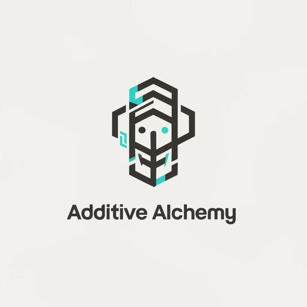 a logo design,with the text "additive alchemy", main symbol:roboti, 3d printing,,Minimalistic,be used in Technology industry,clear background