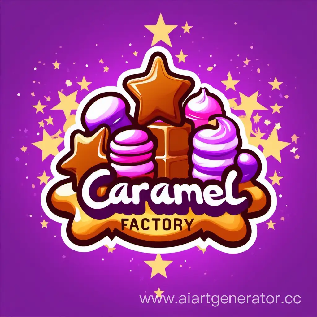 Vibrant-Caramel-Factory-Vector-Logo-in-Purple-and-Pink-Hues