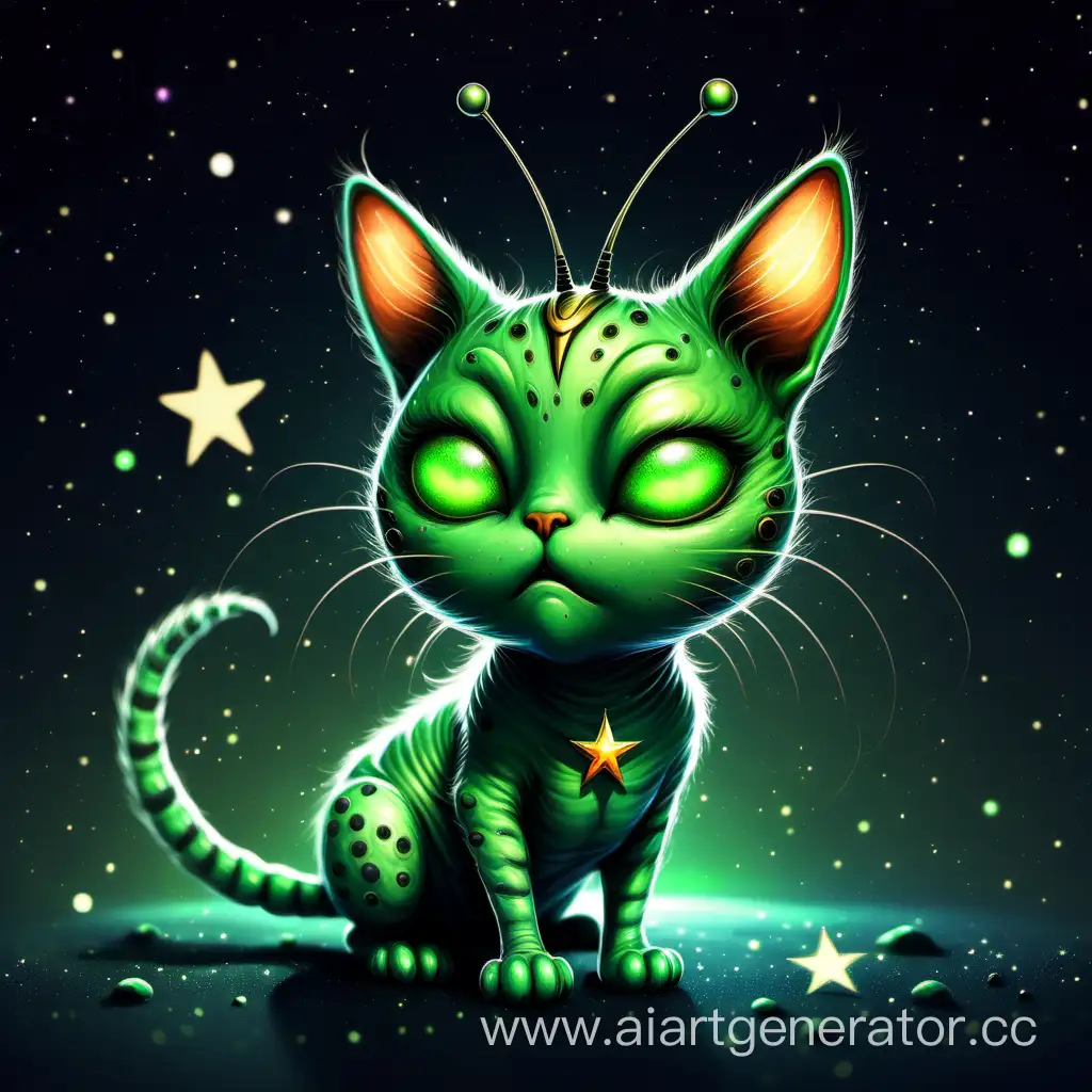 Whimsical-Green-Cat-Alien-with-Cosmic-Charm