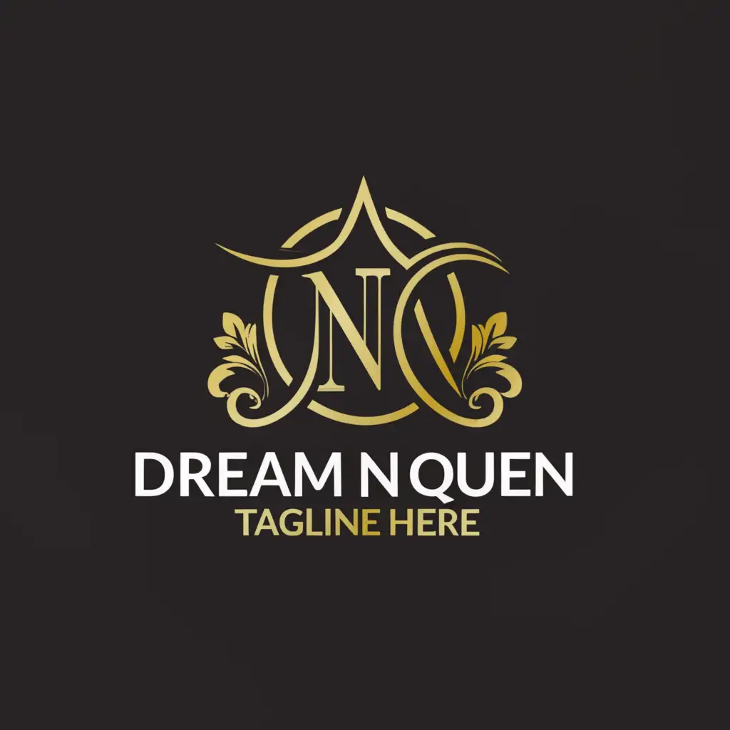 a logo design,with the text "Dream n Queen", main symbol:DNQ,Moderate,be used in Beauty Spa industry,clear background