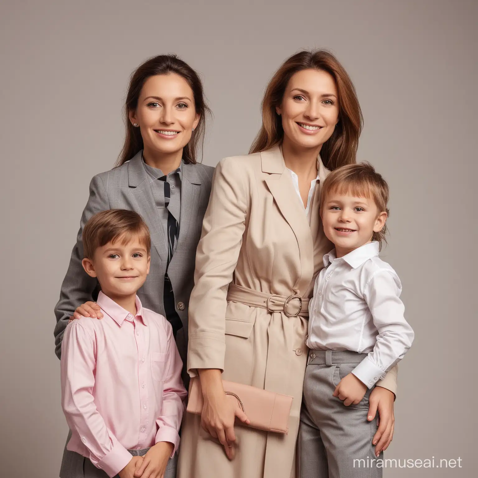 Mother is a businesswomen with a family including a husband and three children