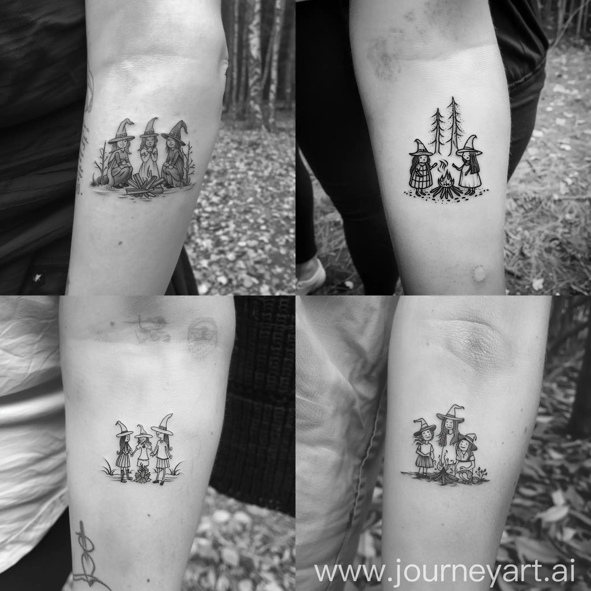 Three-Generations-of-Witches-Family-Bonding-Tattoo-Design