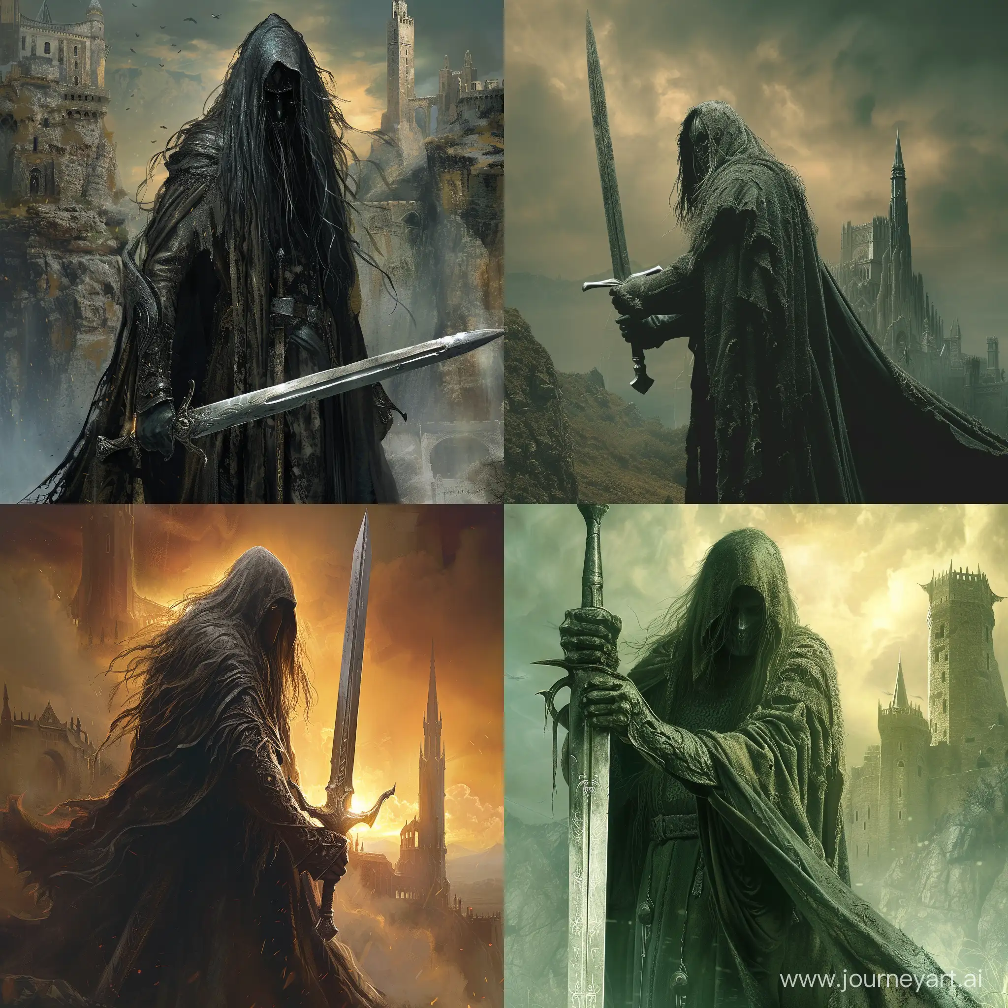Sinister-Nazgul-Lord-of-the-Rings-with-Sword-at-Castle