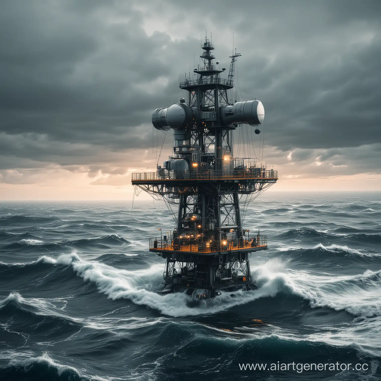 AI Technologies at the sea and navigational equipment. Wallpaper