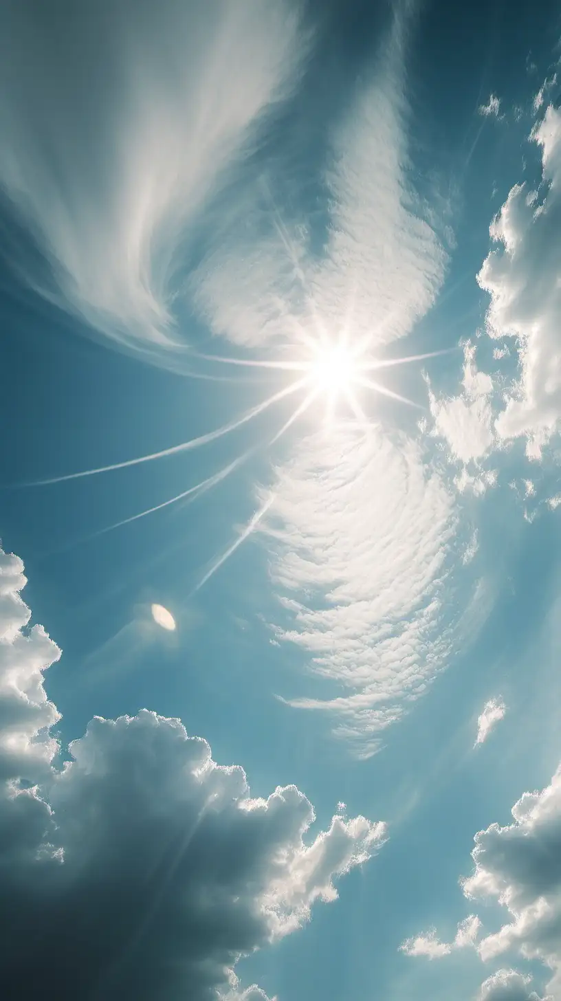imagem de céu nublado se transformando em um céu ensolarado