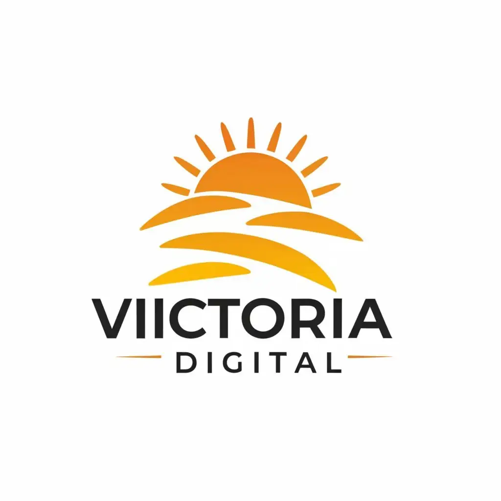 logo, Sunrise, with the text "Victoria Digital", typography, be used in Technology industry