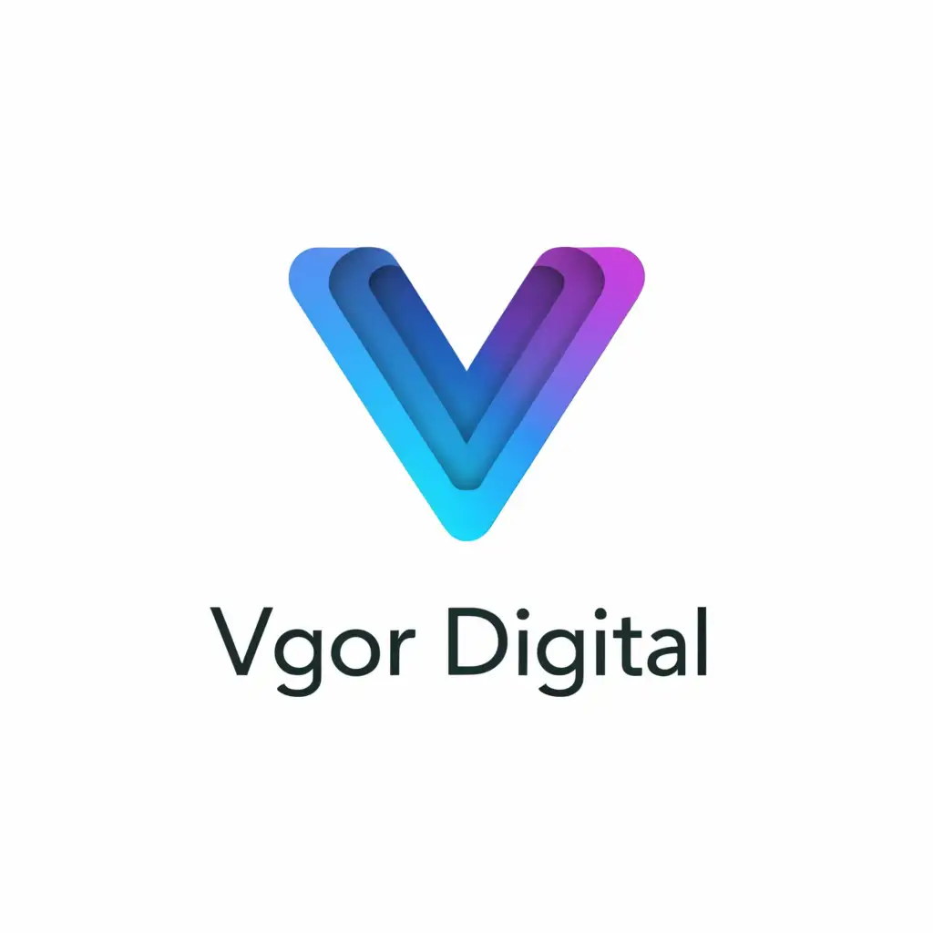 a logo design,with the text 'Vigor Digital', main symbol:V,Moderate, be used in Internet industry, clear background