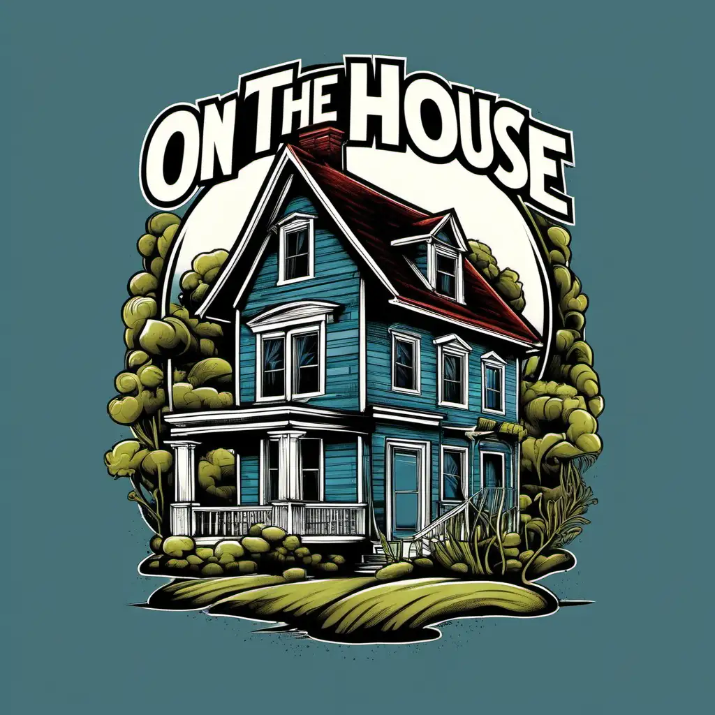 Creative On The House TShirt Design on White Background