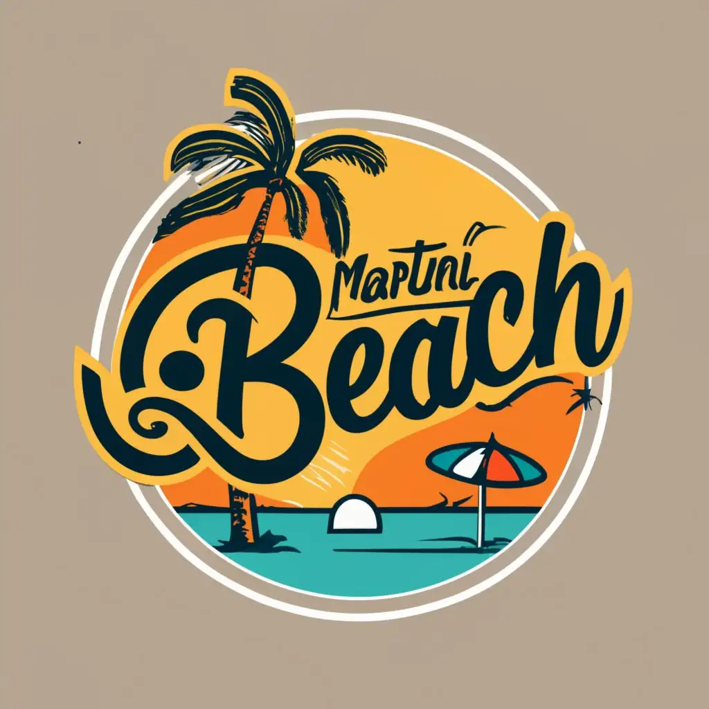 logo, martini beach, with the text "martini beach", typography, be used in Travel industry