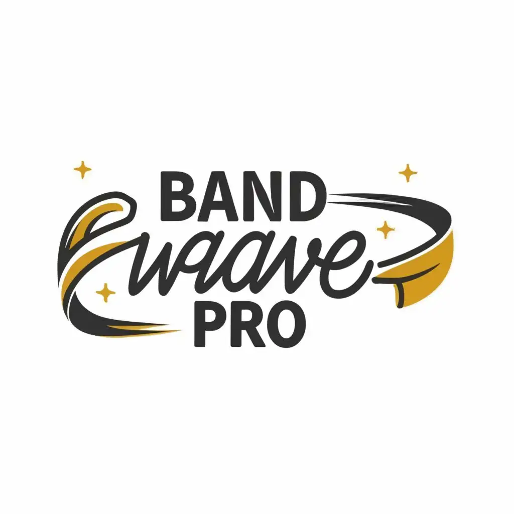logo, headband, with the text "Band Wave Pro", typography