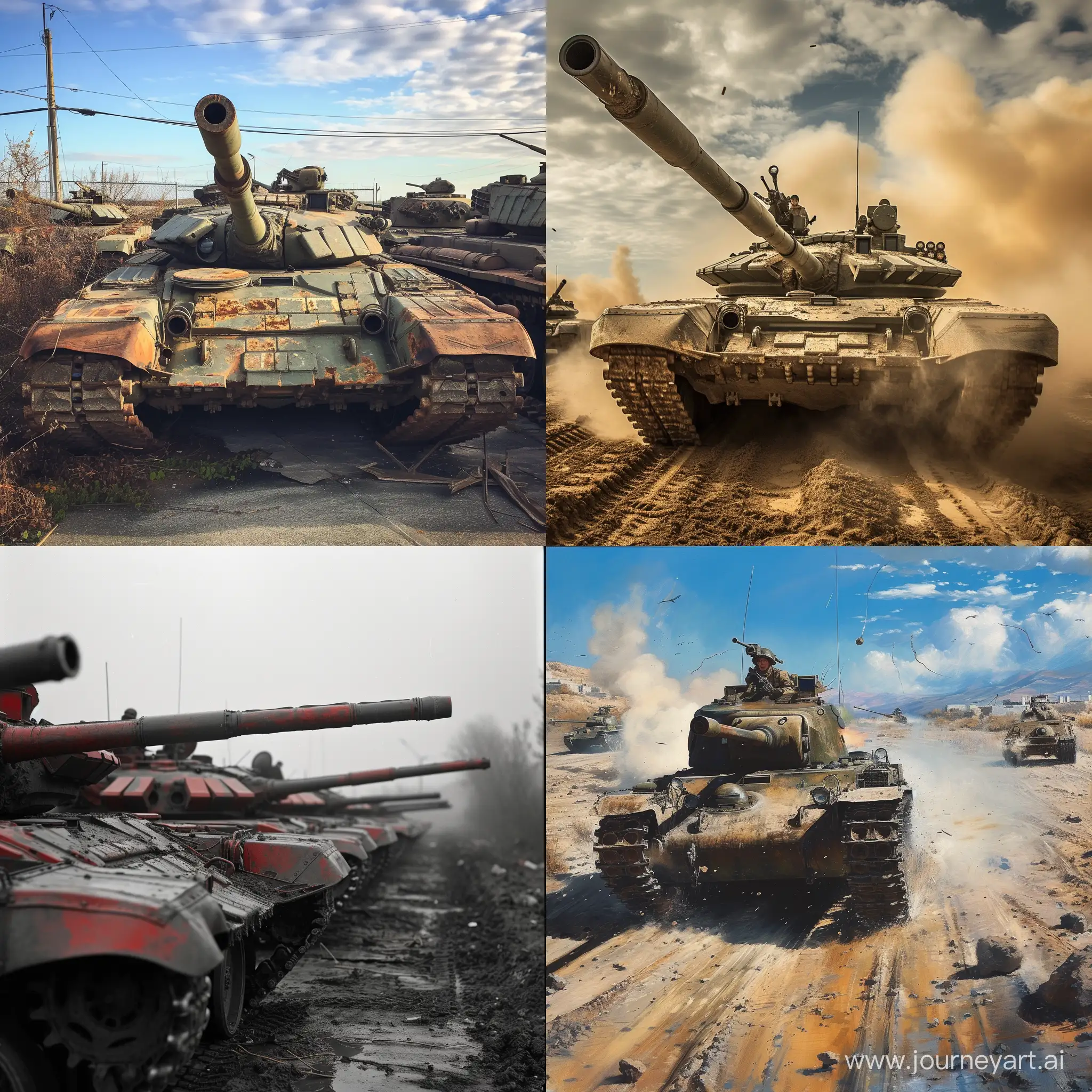 Six-Powerful-Tanks-in-a-Square-Formation