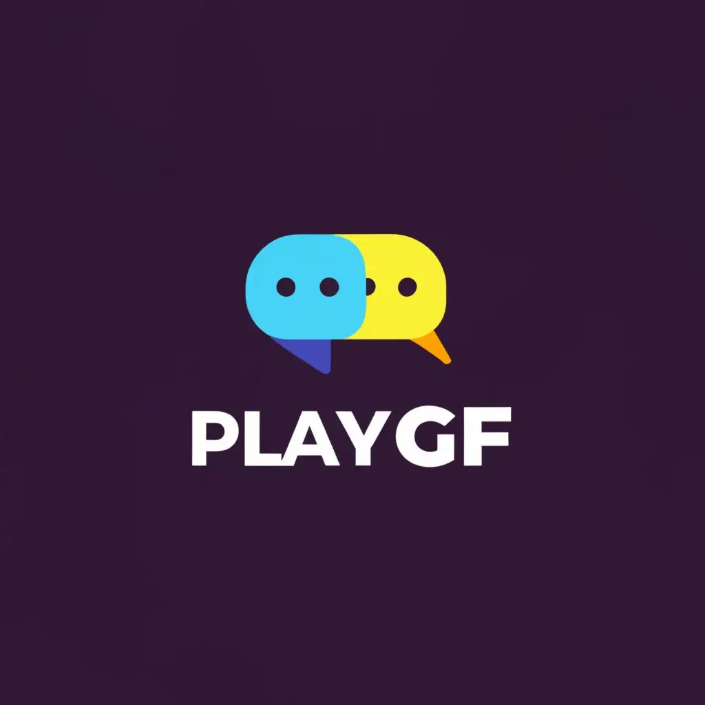 a logo design,with the text "playgf", main symbol:chatrooms,Moderate,clear background