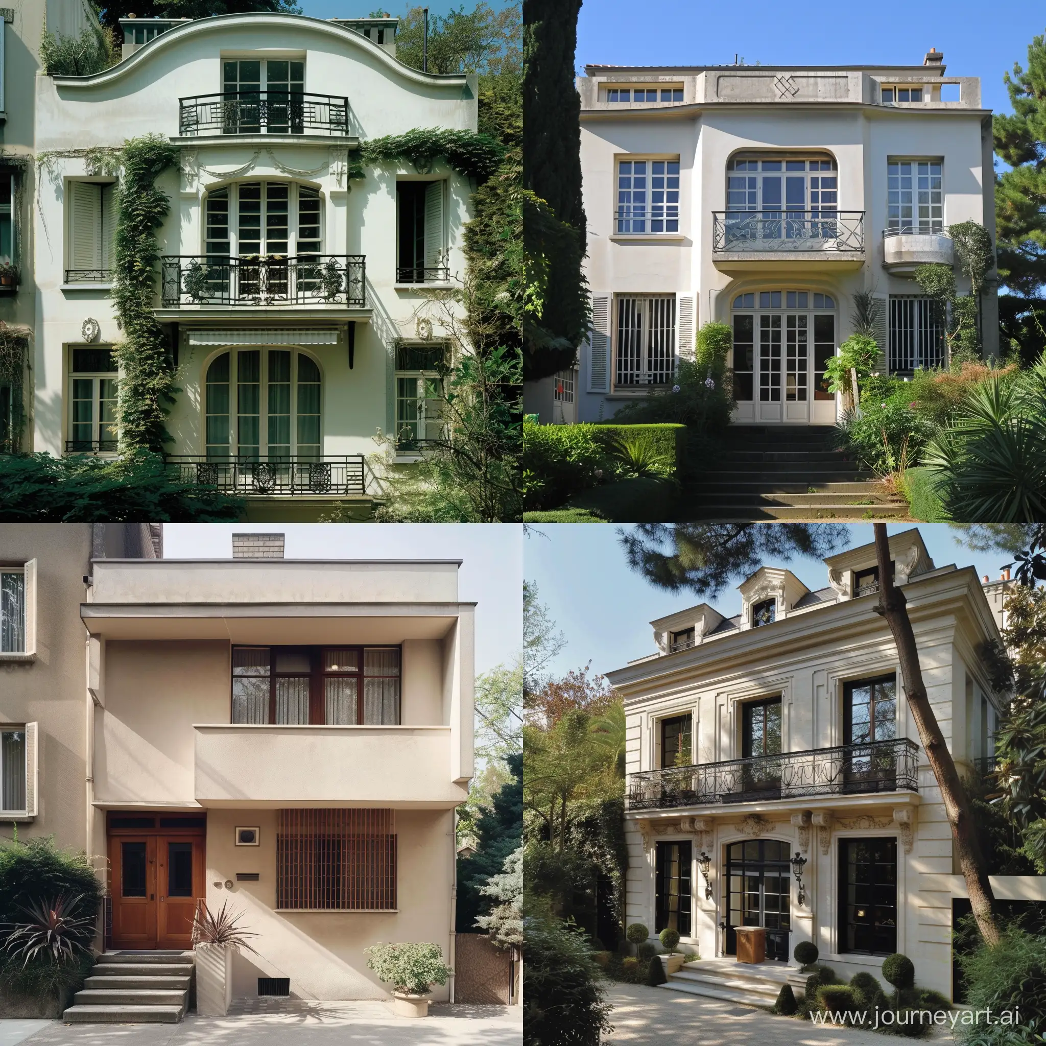 des facades de maison des années 30 françaises
