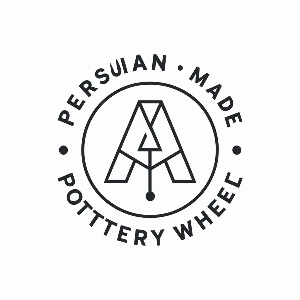 logo, 
Persian handmade logo
Handicraft 
Pottery wheel

Handmade
, with the text "A", typography, be used in Education industry
