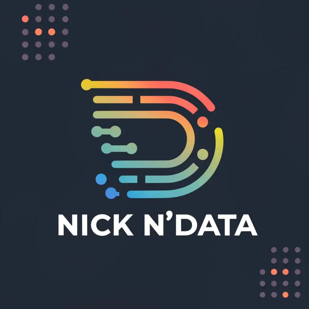 a logo design,with the text "Nick N' Data", main symbol:Data,Moderate,be used in Technology industry,clear background