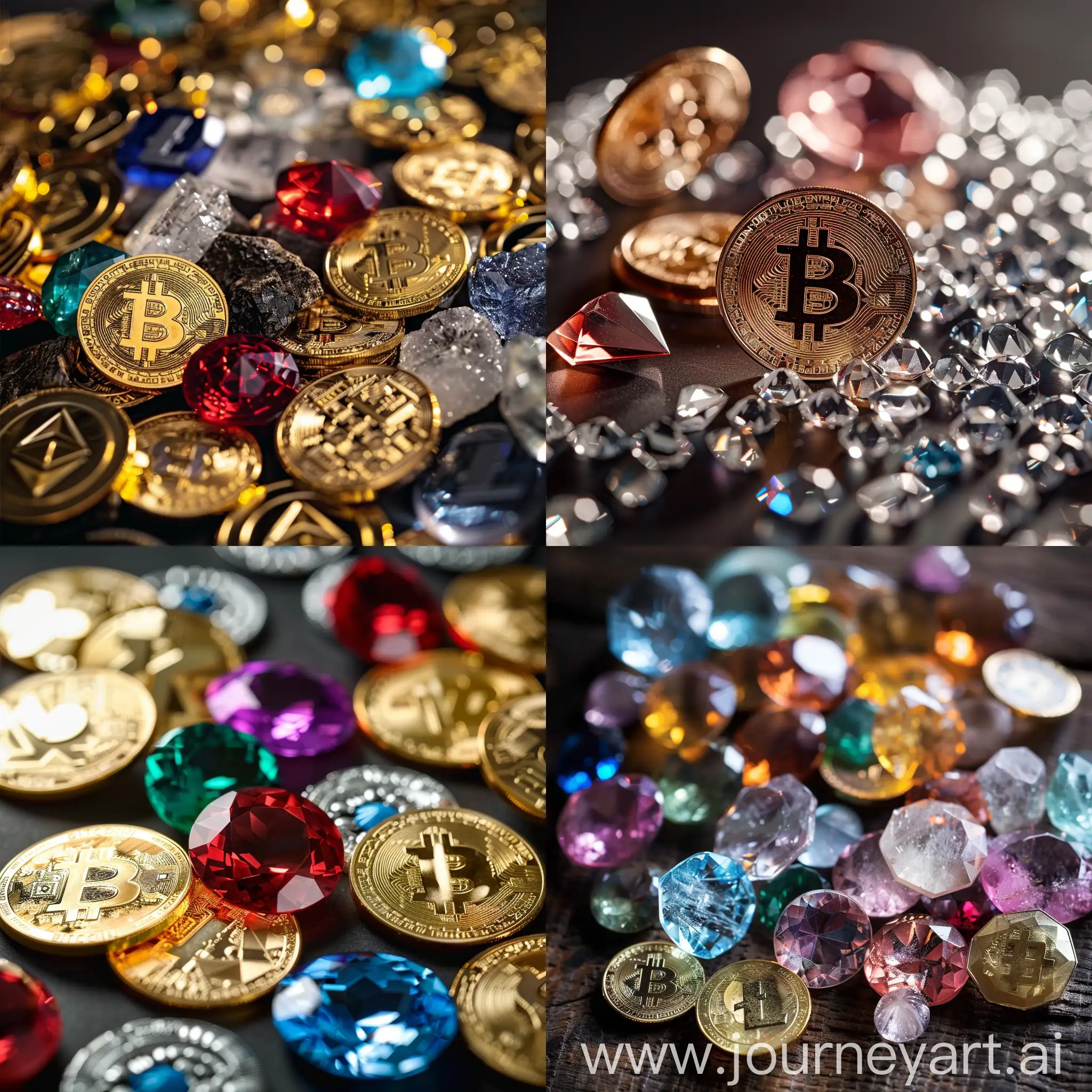 Colorful-Precious-Stones-and-Cryptocurrency-Coins