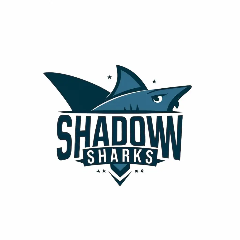 logo, Shark fin, with the text "Shadow Sharks", typography, be used in Animals Pets industry