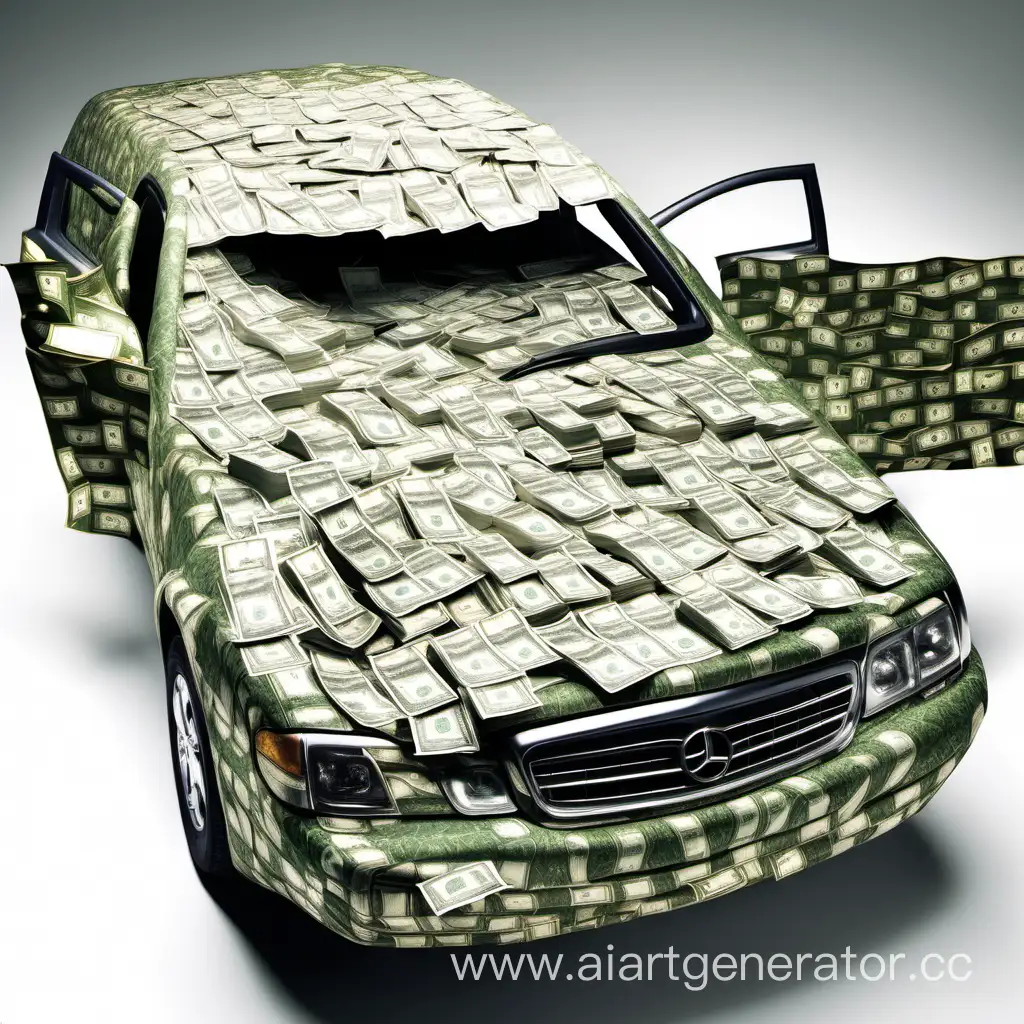 Luxurious-Car-Wrapped-in-Currency-Notes