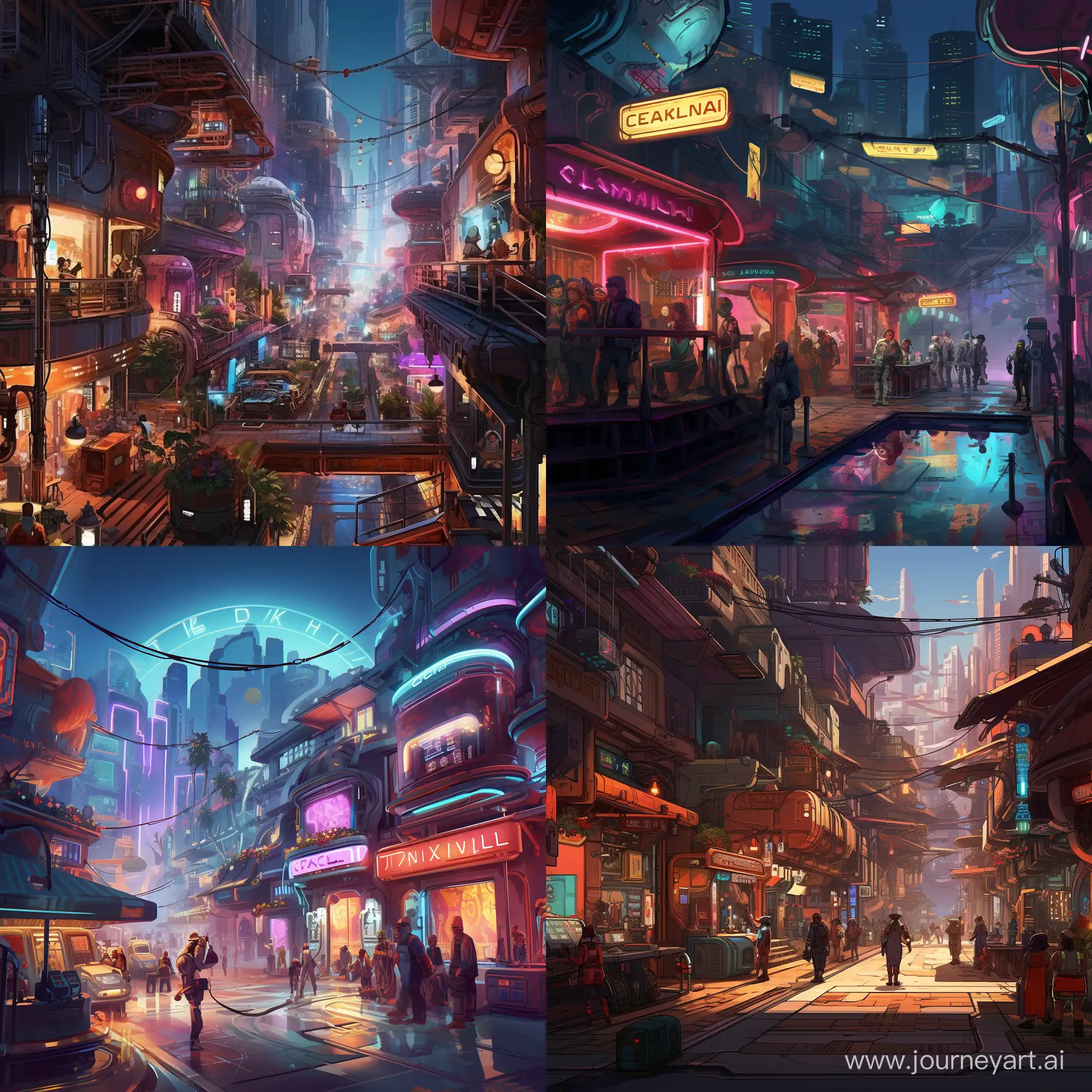 Futuristic-Cyberpunk-Colony-SciFi-World-Illustration