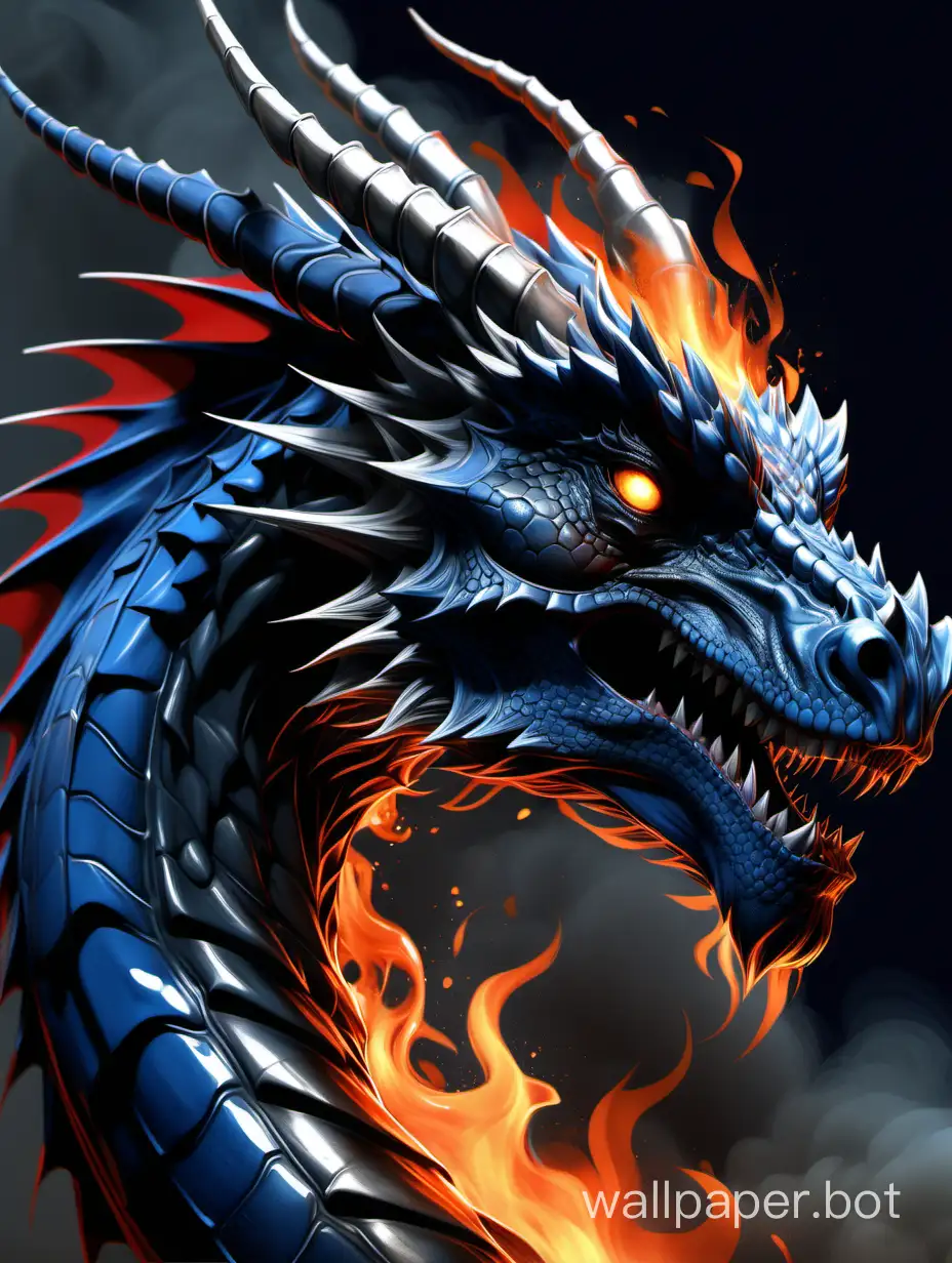  (realistic, photo-realistic:1.4), aesthetic, 2 tone, black and gray, simplified shapes, figurative, smooth crisp,style mix of acrylic painting, watercolor, oil painting, photography, digital art, brush strokes, dark blue color pop, a close headshot of ferocious fire dragon,fire, perfect anatomy, perfect dragon,highly detailed , ultra detailed, very intricate, low poly, abstract surreal, Kanji , Katakana , niji style, graffiti style, comics style, anime style art by wlop and artgerm and greg rutkowski and alphonse mucha, masterpiece, look at me,
