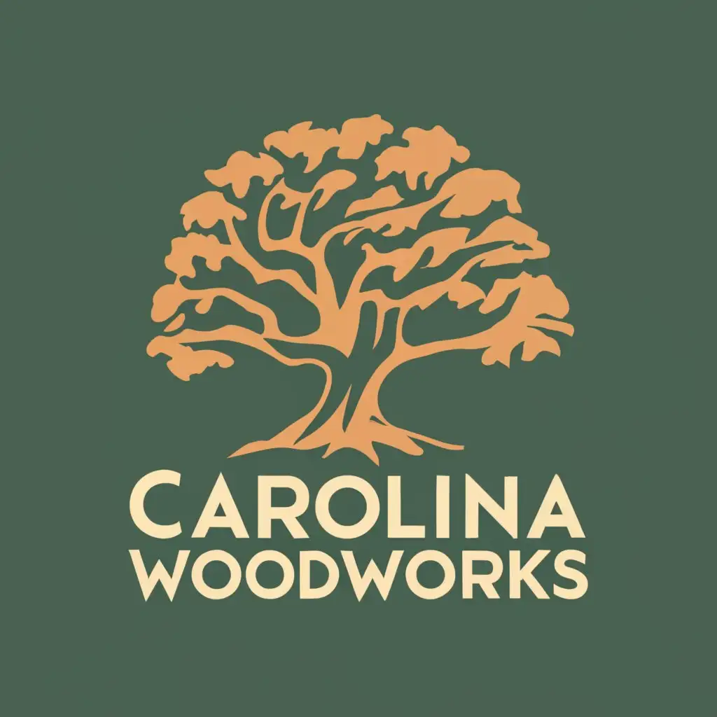 logo, Oak tree, with the text "Carolina Woodworks", typography, be used in Construction industry