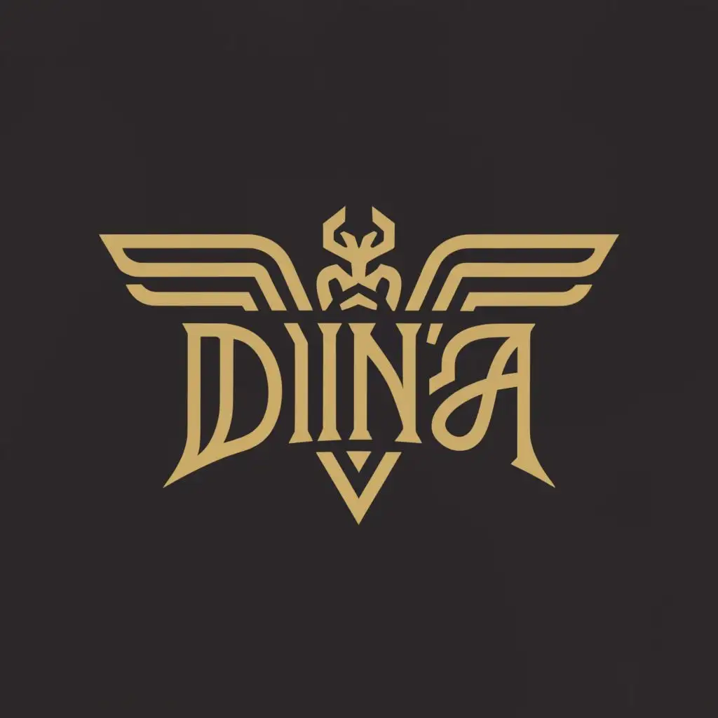 a logo design,with the text "Dina", main symbol:Dragon,Moderate,be used in Real Estate industry,clear background