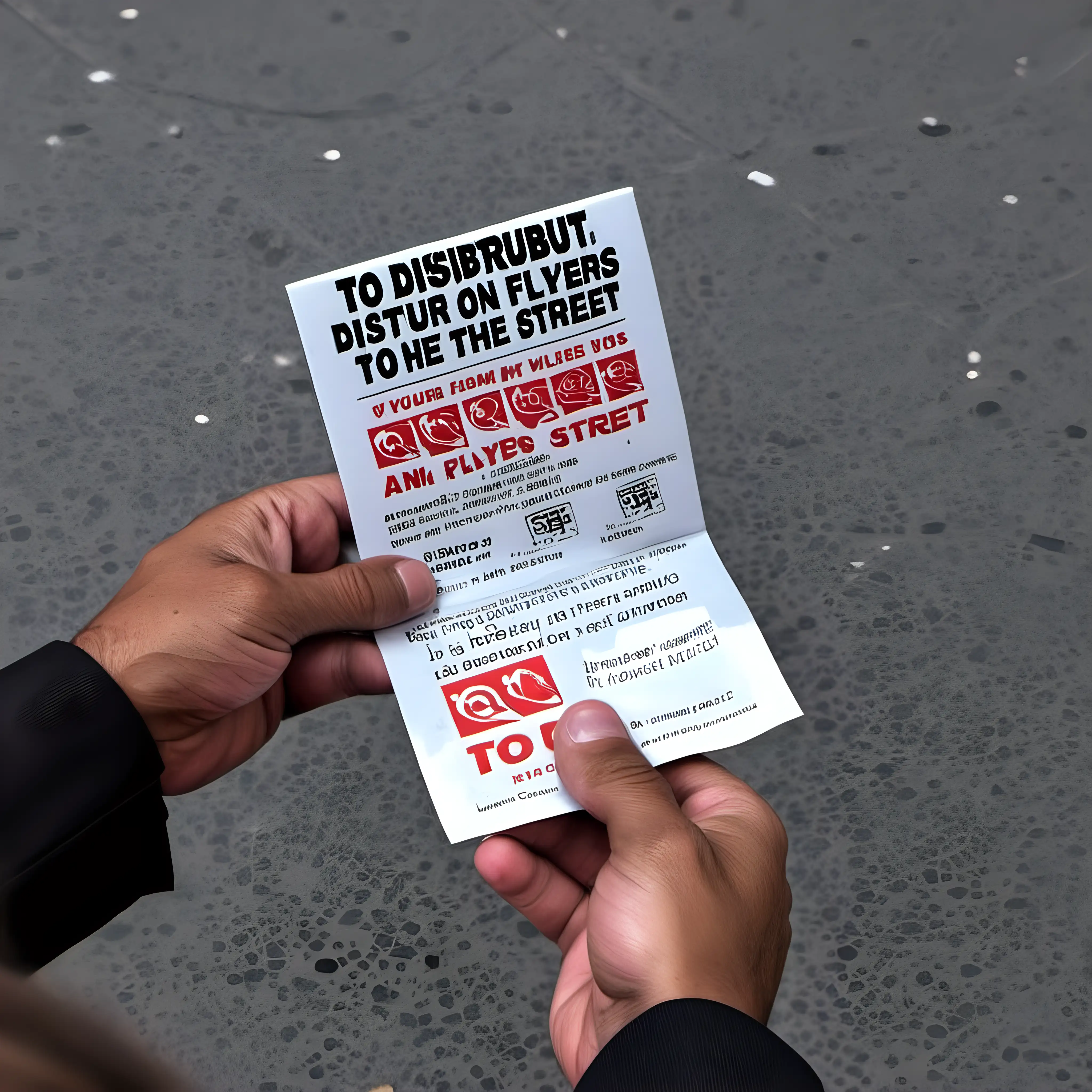 Engaging Street Promotion with Colorful Flyer Distribution
