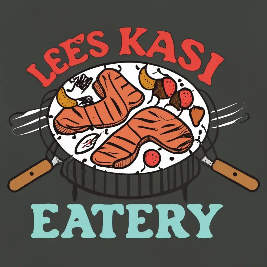 logo, Braai meat, with the text "Lee’s Kasi Eatery", typography, be used in Restaurant industry