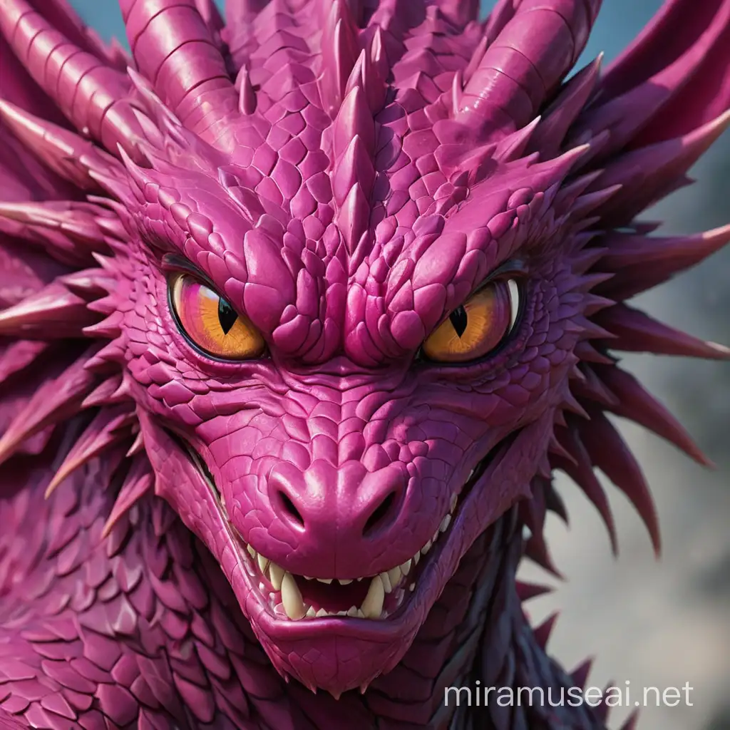 Majestic Magenta Dragon with Fiery Eyes