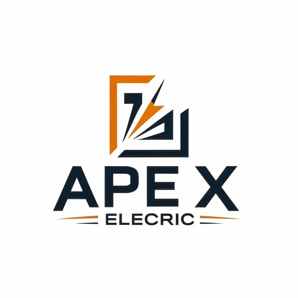 logo,  professional, unique, arc, Square, electricity, with the text "APEX Electric", typography