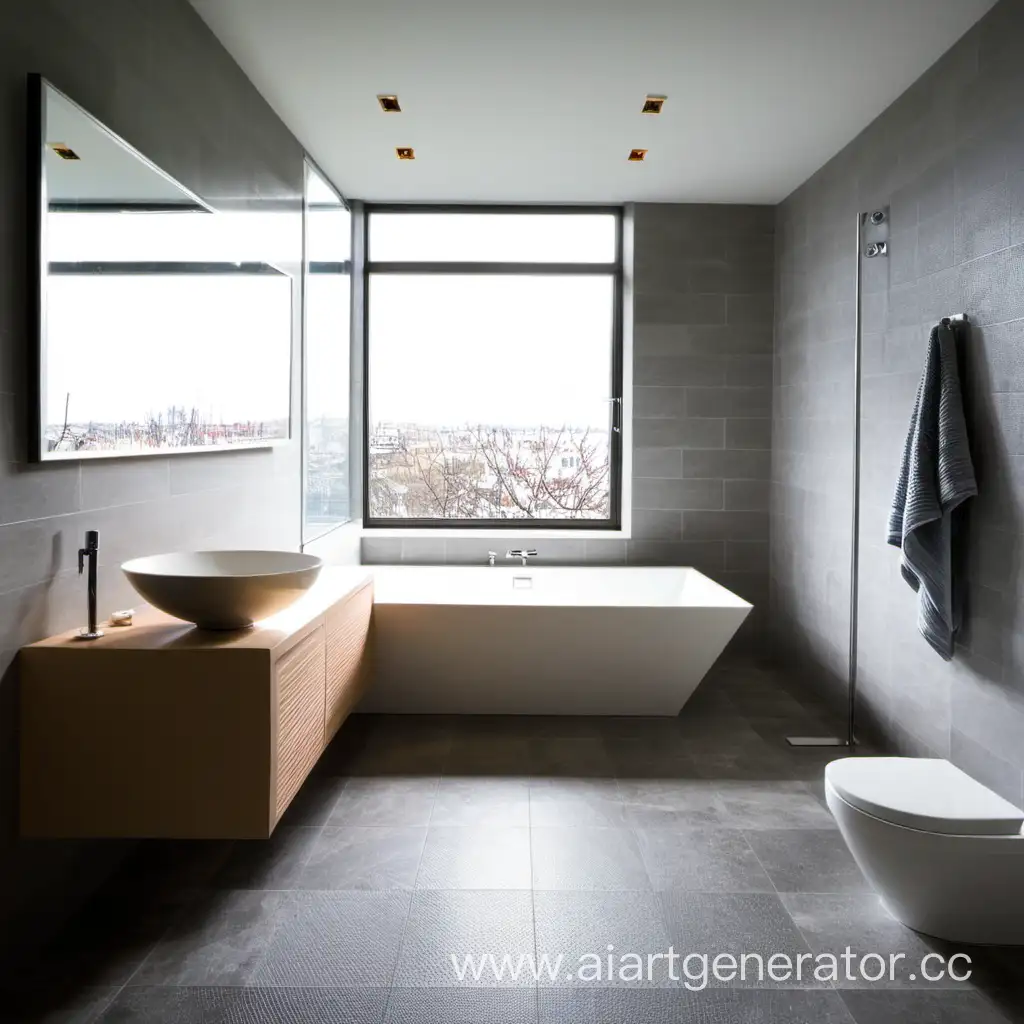 Modern-Bathroom-with-Tiled-Floor