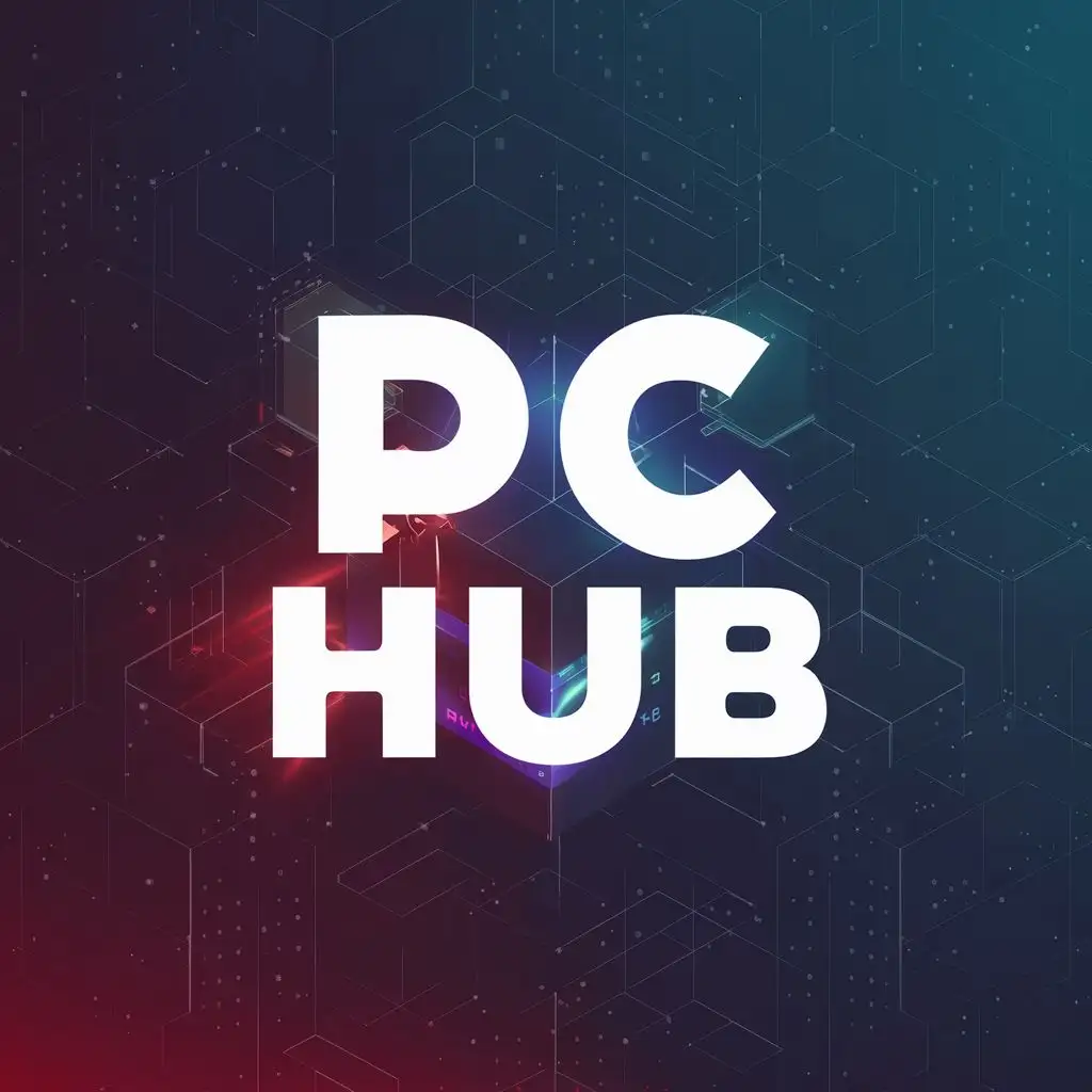 LOGO-Design-For-PC-Hub-Modern-Typography-with-Gaming-Computer-Icon