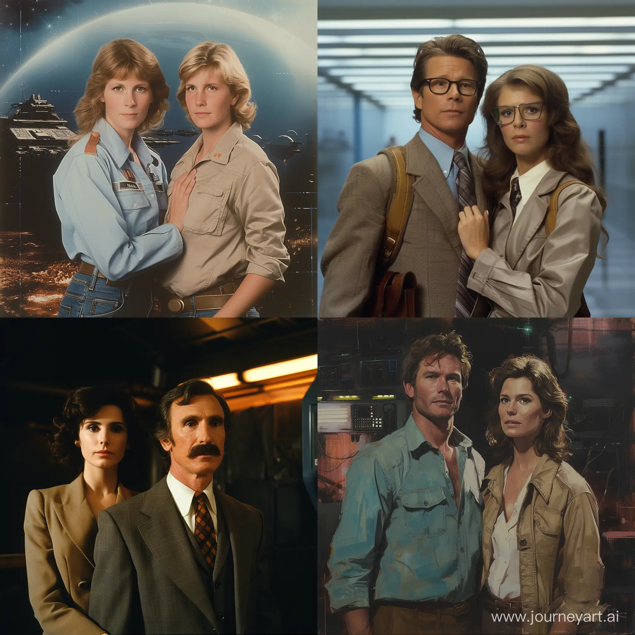 Cave-Johnson-and-Caroline-Portrait-from-Portal-2-in-1980s-Style