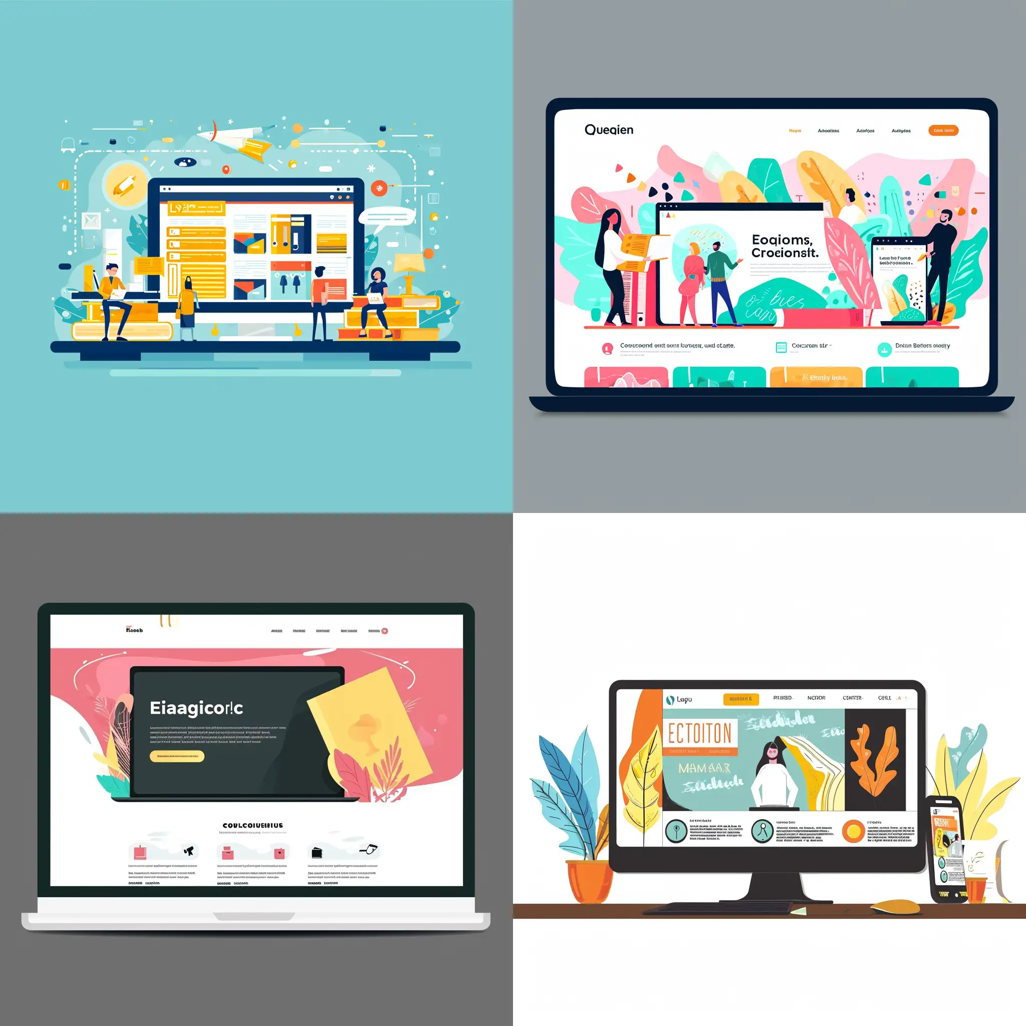 Colorful-Flat-Design-Learning-Courses-Web-Page